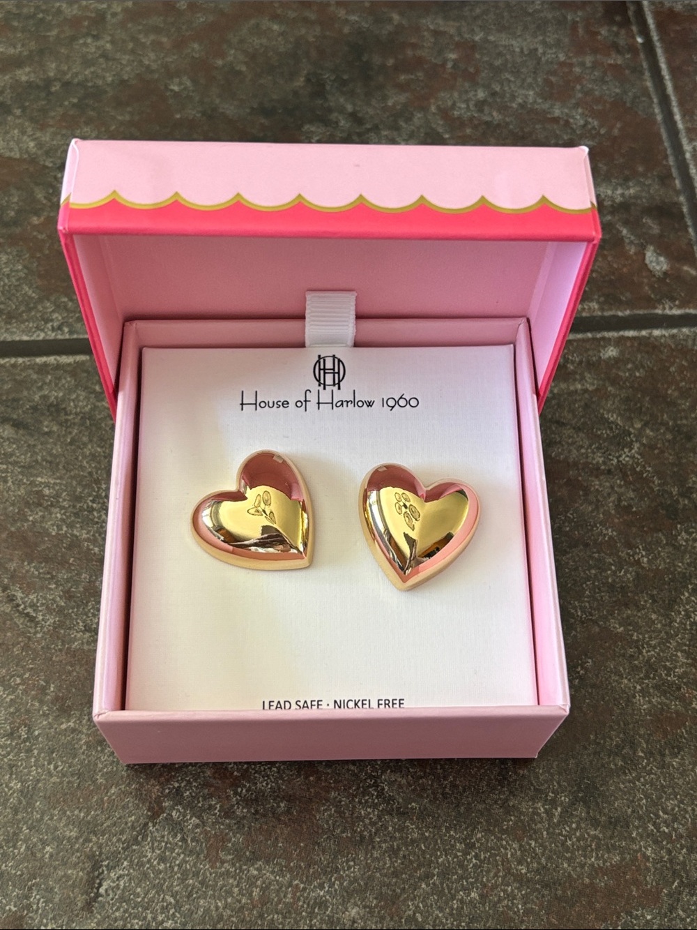 House of Harlow 1960 Gold Heart Earrings